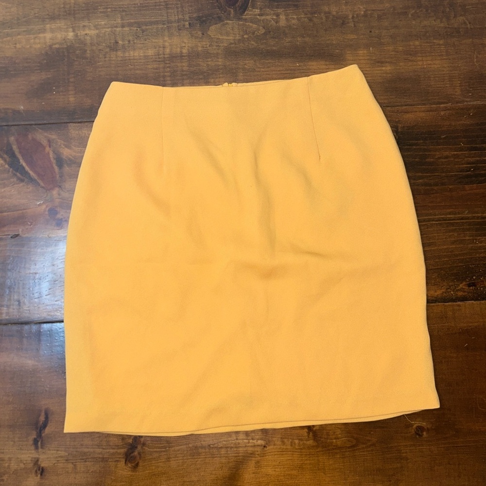 Vintage Yellow Pencil Straight Skirt Pamela B Made in the USA Womens 8